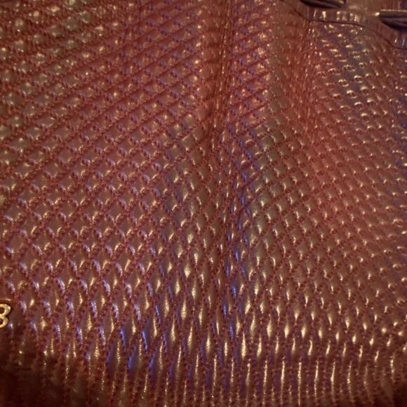 1163 Vintage New Bally Genuine Leather Crossbody Quilted Maroon Bag - Picture 7 of 10